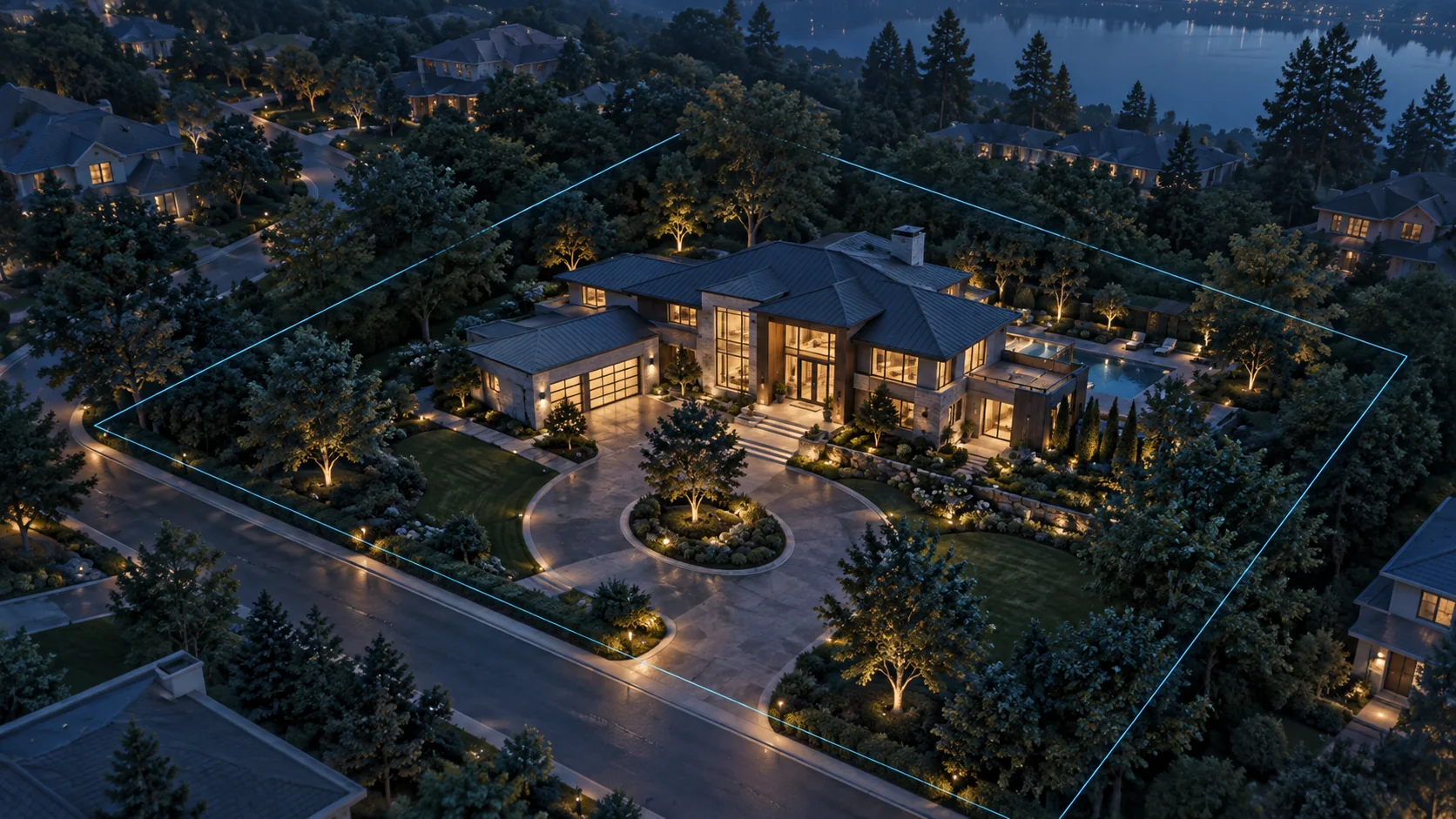AI-generated real estate & land marketing concept; not a captured project